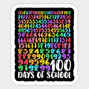 100Th Day Of School Teacher Kids 100 Days Math Numbers Sticker